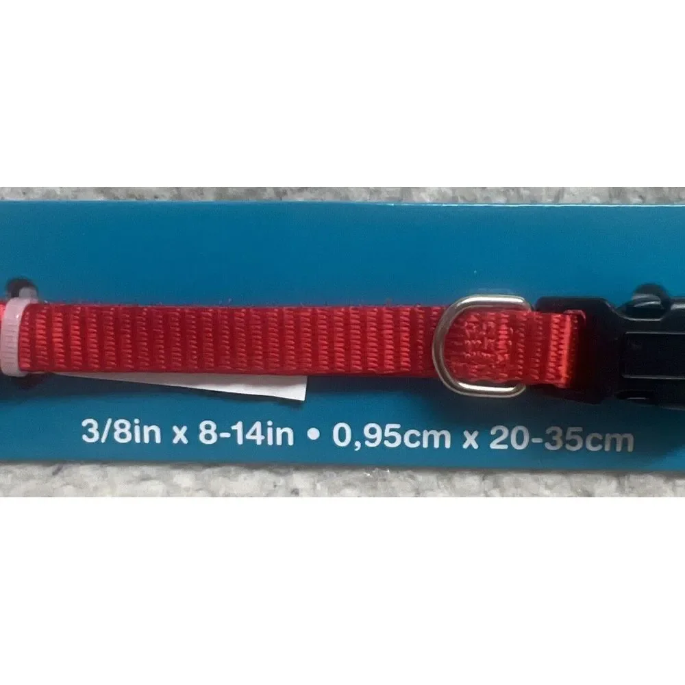 Aspen Pet Small Adjustable‎ Collar Red 3/8inch X 8 to 14 inches Brand New